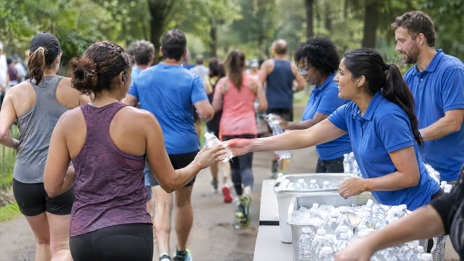 A credit union's team at a community fun run