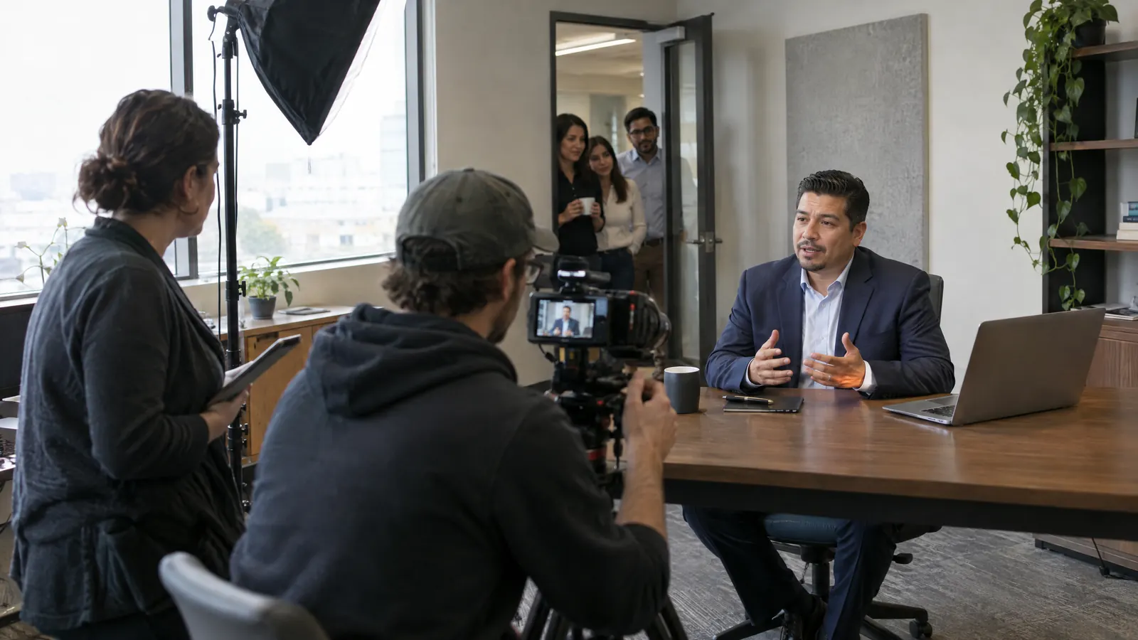 Una firma contable grabando un video en su propio estudio