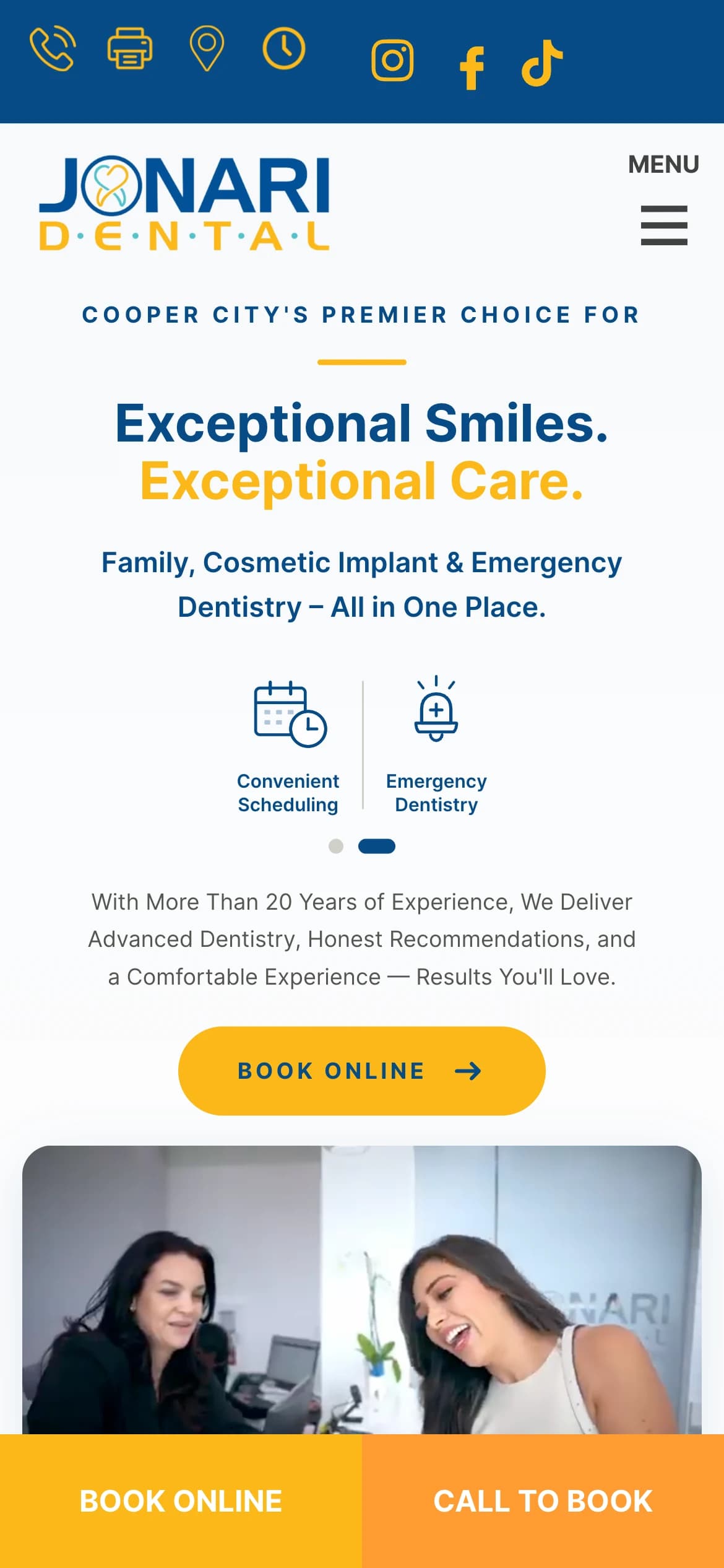 La portada de jonaridental.com en el teléfono