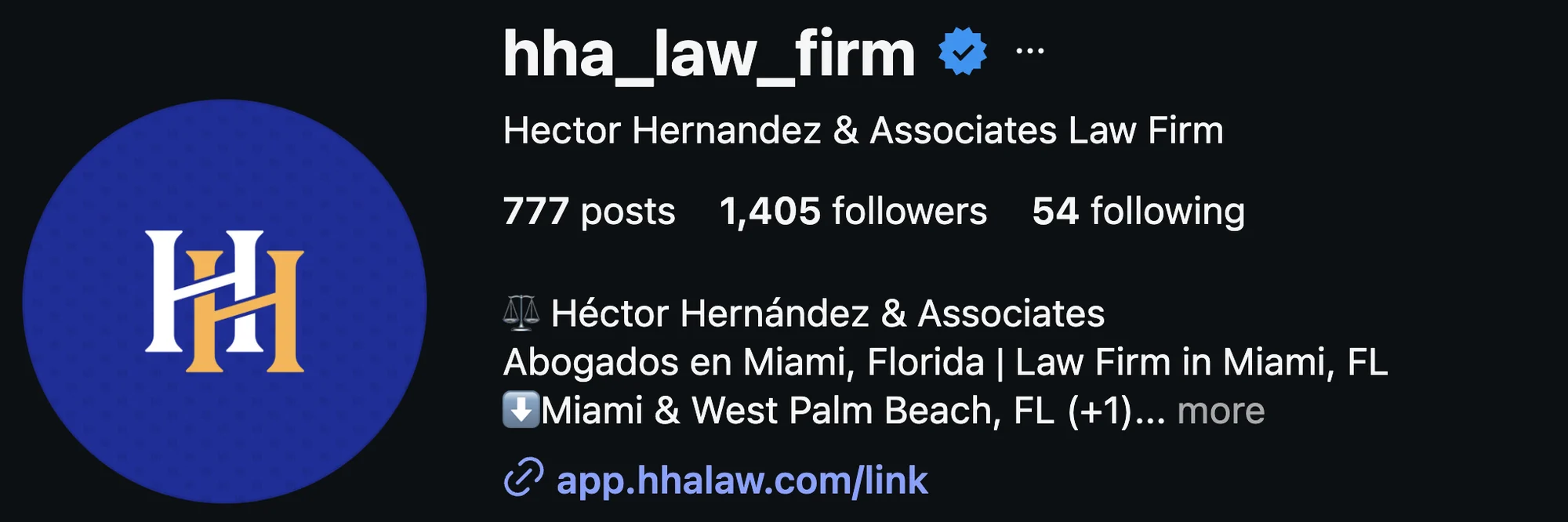 Hector Hernandez & Associates — Su Instagram verificado, @hha_law_firm