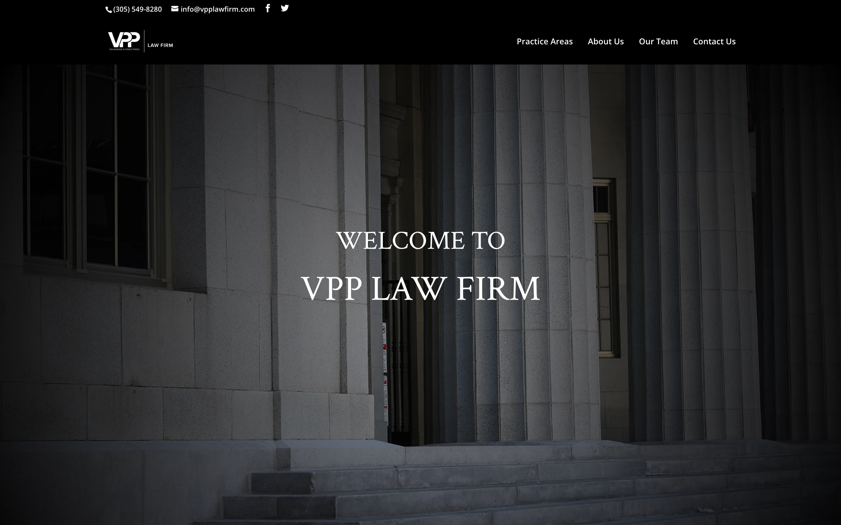 VPP Law Firm — web (La portada de vpplawfirm.com en el ordenador)