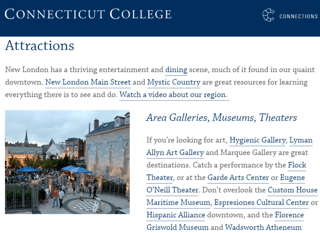 Connecticut College website
